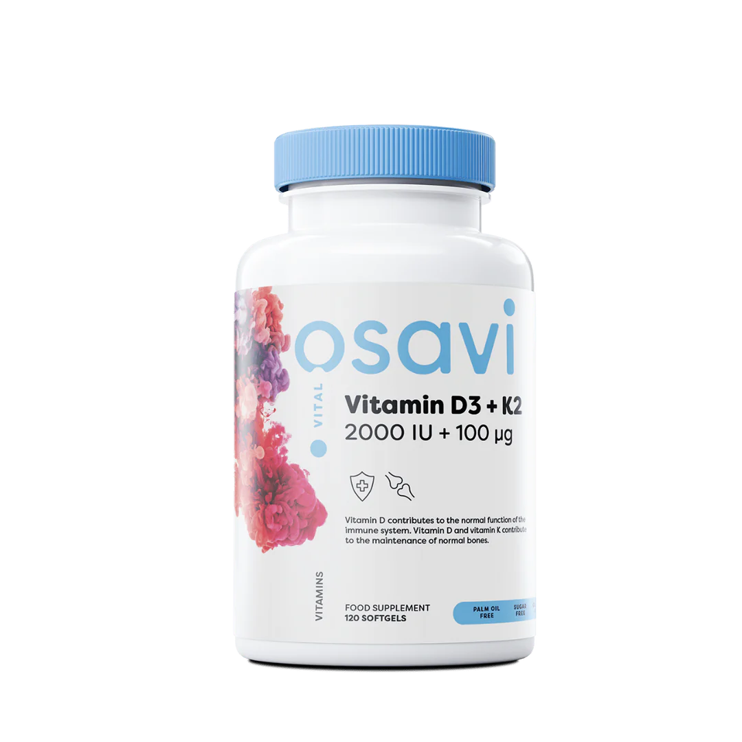Osavi Vitamin D3 + K2, 2000 IU + 100 μg - 120 Softgels