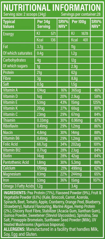 tbJP Nutrition SuperFood Green - 28 Servings