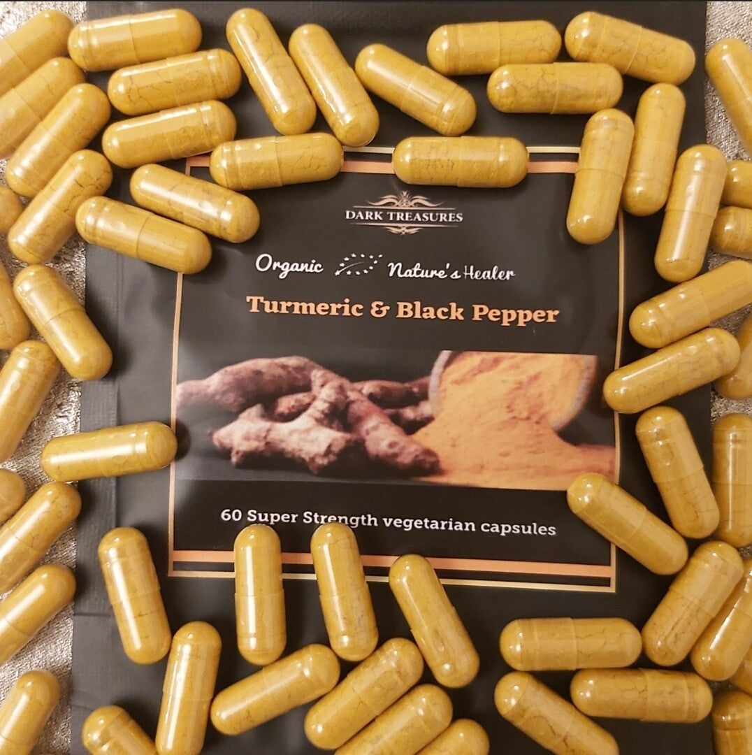 Dark Treasures Organic Turmeric & Black Pepper - 60 Veg Capsules