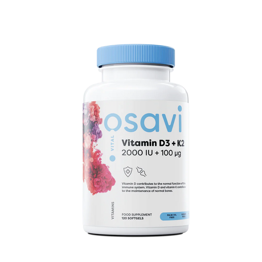 Osavi Vitamin D3 + K2, 2000 IU + 100 μg - 120 Softgels