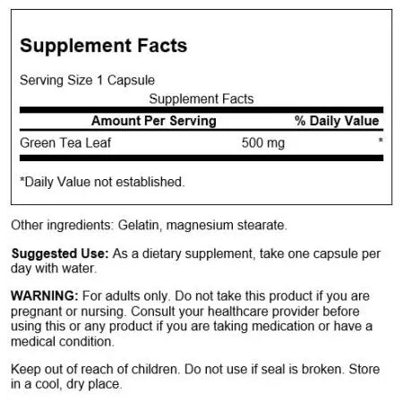 Swanson Green Tea - 100 Capsules