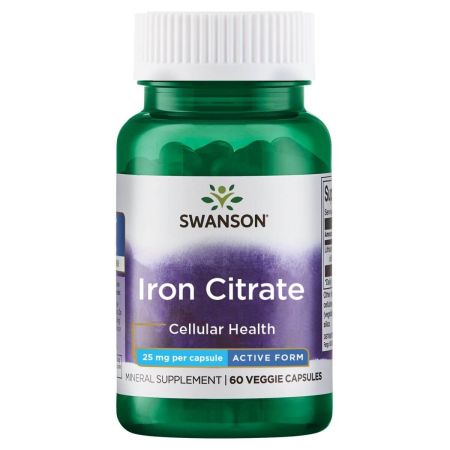 Swanson Iron Citrate 25mg - 60 Veg Capsules