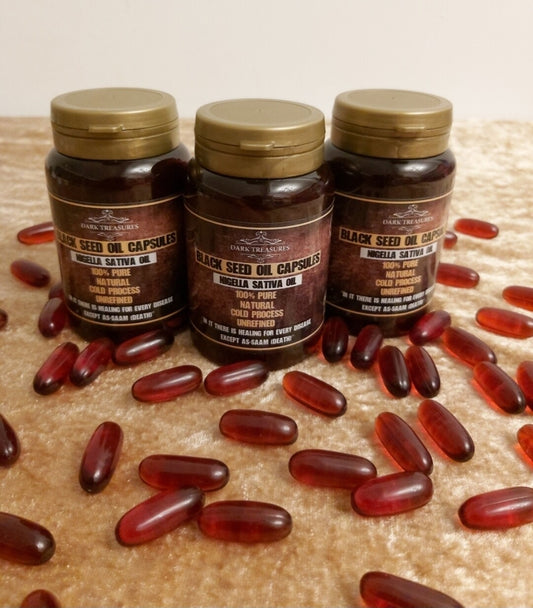 Dark Treasures Organic Black Seed Oil - 60 Veg Capsules