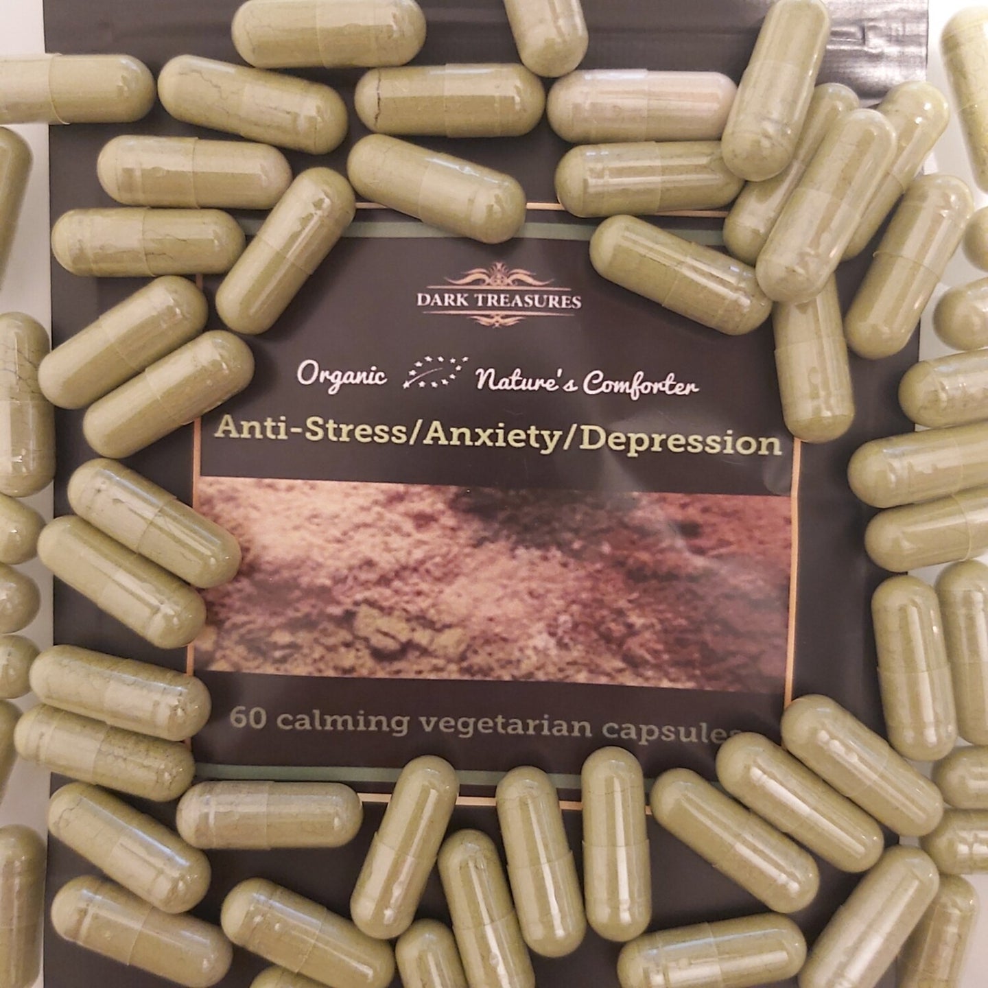 Dark Treasures Organic Anti-Stress,Anxiety, Depression Complex - 60 Veg Capsules