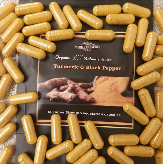 Dark Treasures Organic Turmeric & Black Pepper - 60 Veg Capsules