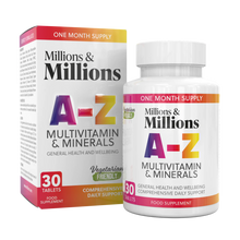 Load image into Gallery viewer, Million&#39;s &amp; Million&#39;s A-Z Multivitamin &amp; Minerals - 30 Tablets
